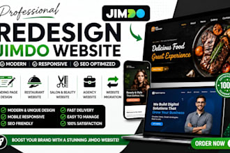 redesign jimdo  landing page restaurant beauty salon agency migration website
