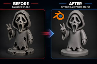 repair optimize stl file, 3d model repair, mesh cleanup and stl fixing