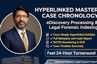 create hyperlinked master case chronologies and ediscovery