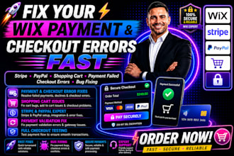 do wix stripe, paypal expert, wix shopping cart error payment failed bug fixing