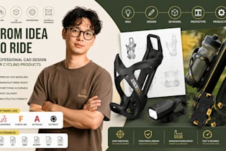 design cycling accessory cad, bike products, sports equipment 3d modeling design