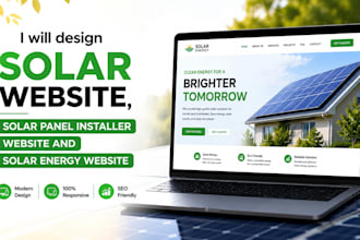 design solar website, solar panel installer website and solar energy website