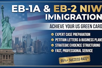 prepare eb1a and eb2 niw petition support, evidence and immigration documents