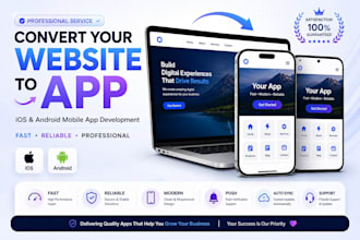 convert website to app, ios app and android app, mobile app development, webview