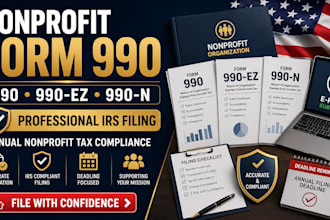 professionally prepare and file nonprofit form 990, 990ez or 990n