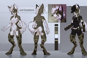 draw furry reference sheet, furry art, anthro character, oc