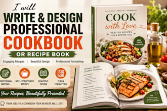 write and design a professional cookbook or recipe book