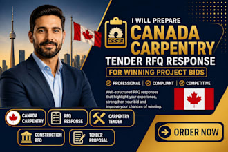 prepare canada carpentry tender rfq response for winning project bids
