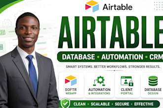 setup airtable database, airtable automation, airtable CRM