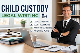 draft child custody agreement, legal contract, motions, for family law