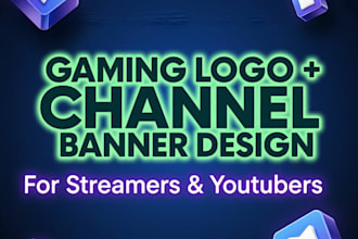 design gaming logo and youtube banner for streamers