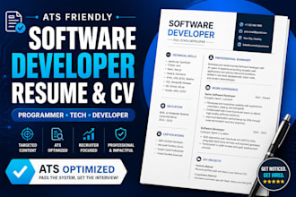 create ats friendly software developer resume, programmer CV and tech resume