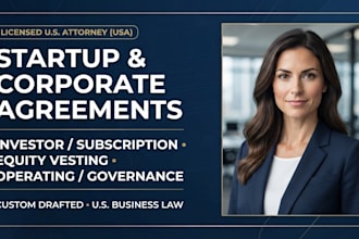 draft a custom USA founder vesting agreement and startup vesting agreement