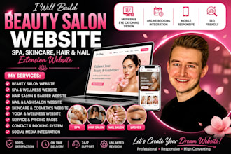 design beauty salon spa, skincare, hair and nail salon website using wix godaddy