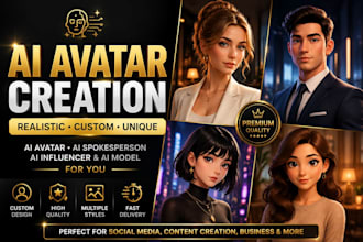 create realistic ai avatar, ai spokesperson, ai influencer and ai model for you