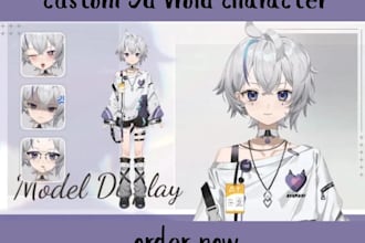 create 3d vroid character, 3d model, anime, vtuber, vrchat avatars and rigging