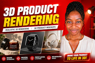 create 3d product rendering, realistic 3d product rendering, 3d product mockups