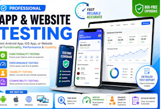 test  android app, ios app, or website for functionality and performance