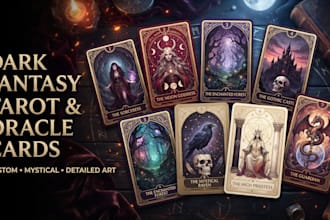 design custom tarot cards and oracle card illustrations