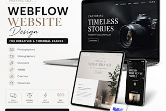 design photographer videographers musician artists coaches webflow website