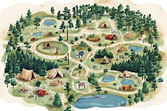 create hand drawn resort visitor tourist destination wayfinding maps