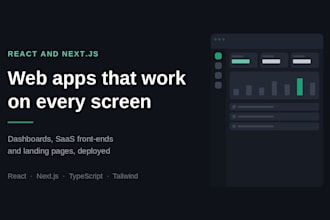 build a responsive web app or admin dashboard in react and nextjs