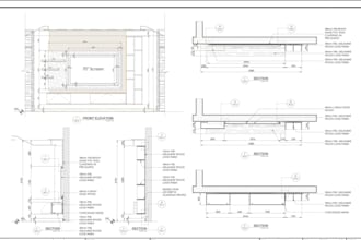 design custom TV media walls, built in cabinets and shop drawings, cnc file