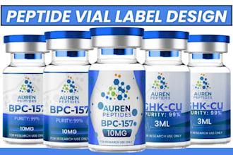 design peptide label, peptide vial label, oil label and supplement label design