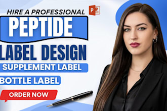 design peptide label, peptide vial label, oil label and supplement label design
