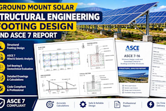 provide ground mount solar structural engineering footing design asce 7 report