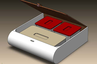 design food containers, lunch boxes spice jars solidworks product cad