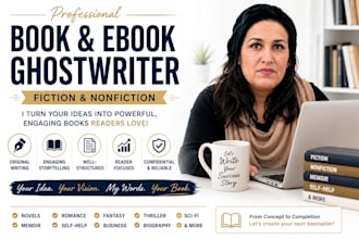 ghostwrite fiction and nonfiction book as ghostwriter and ebook ghostwriter