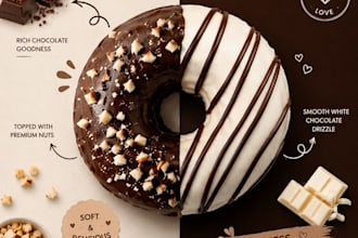 design a creative donut bakery poster or food advertisement