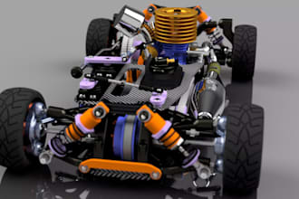 design rc car concept with cad,chassis,suspension and drivetrain,rc car upgrade