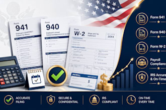 prepare USA irs form 941, 940, and w2 for payroll compliance