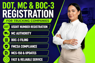 handle dot number ucr, ifta, mc authority and boc3 filing for trucking companies
