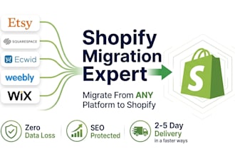 migrate your weebly website to a premium shopify store with SEO transfer