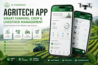 build an ai agritech app for smart farming, crop and livestock management