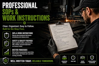 write professional manufacturing sops and work instructions