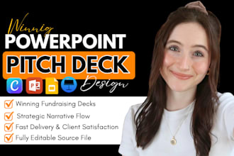 design winning fundraising deck, investor pitch deck, powerpoint, google slides