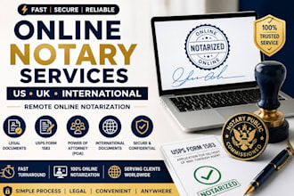 notarize US UK legal documents online, usps form 1583 and remote notary