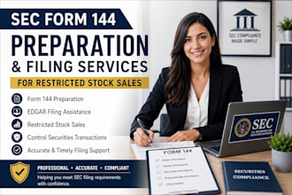 prepare and file sec form 144 for restricted stock sales