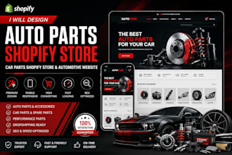design an auto parts shopify store for your car parts