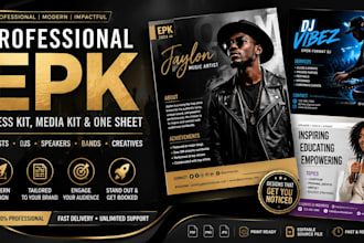 create a professional epk, press kit and media kit