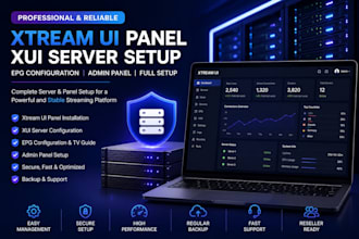 setup xtream ui panel xui server epg configuration, iptv panel setup admin panel