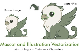 vectorize your mascot logo cartoon or illustration