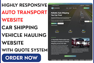 build auto transport website car shipping, vehicle hauling with quote calculator