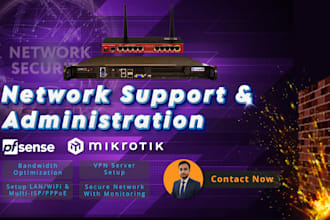 do mikrotik router, pfsense firewall network support, setup VPN with security