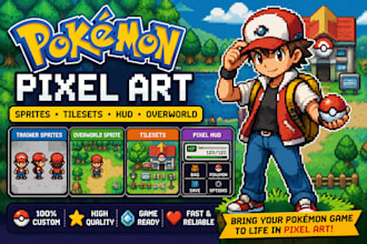 create pokemon pixel art map fakemon sprite pokemon trainer tileset pixel hud