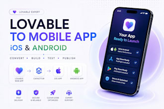 convert your lovable, base44, replit manus web app to ios and android mobile app